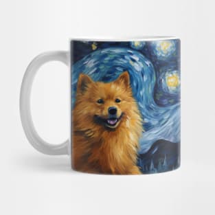 Happy Finnish Spitz Painting Night Mug